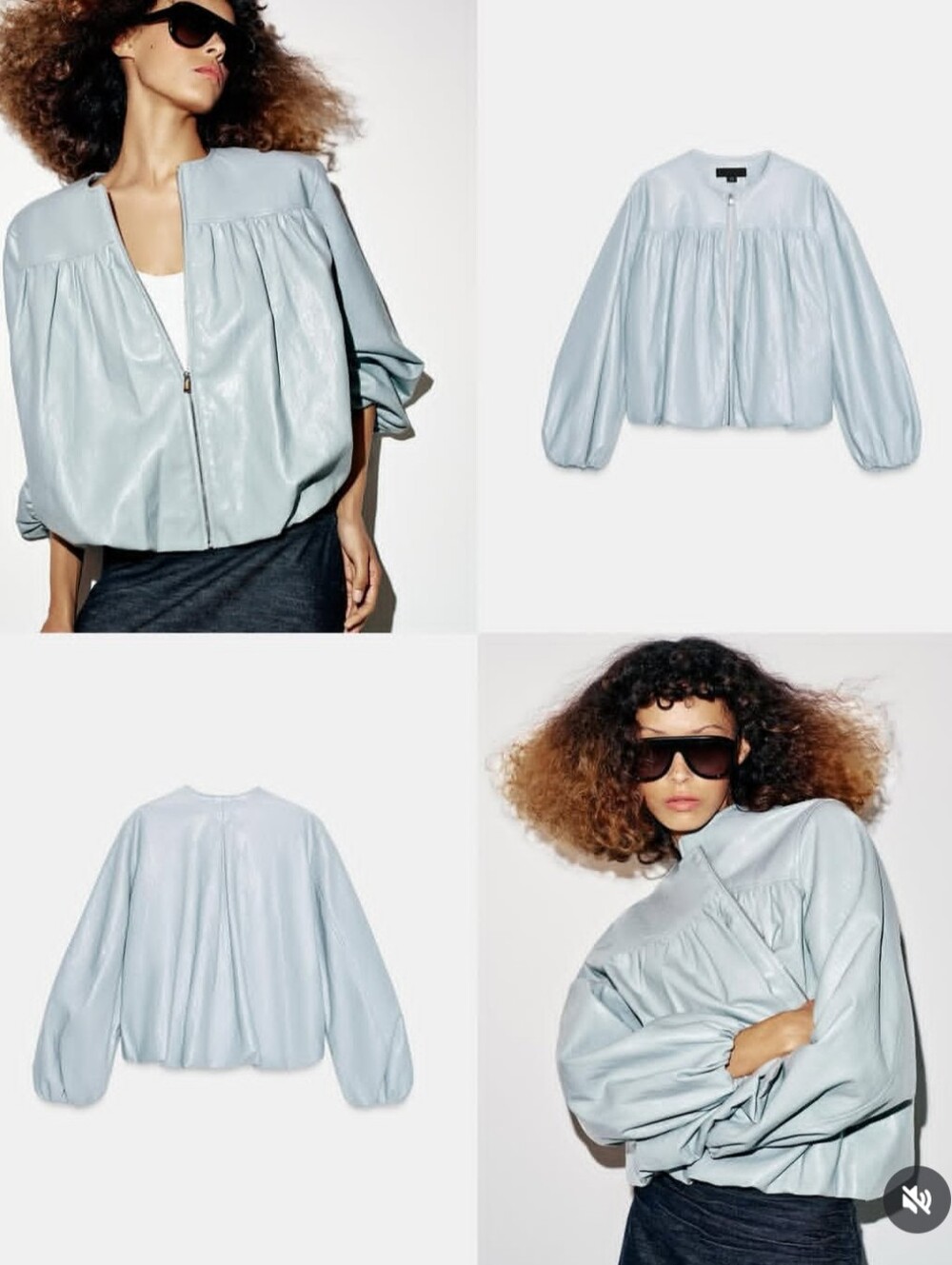 ZARA BALLOON FAUX LEATHER JACKET